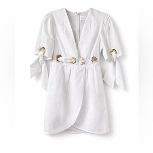 Alice McCall White Mini Dress with Gold Accents